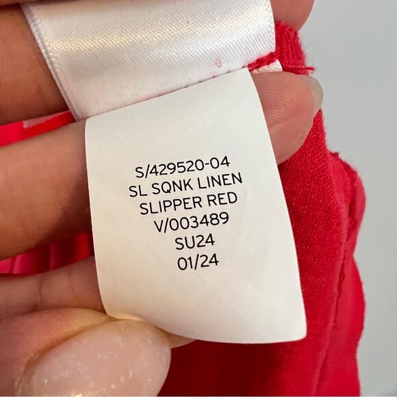 NWT Gap Linen Blend Mini Dress TALL in Slipper Red sz S *TALL Sleeveless Strappy - Picture 8 of 10